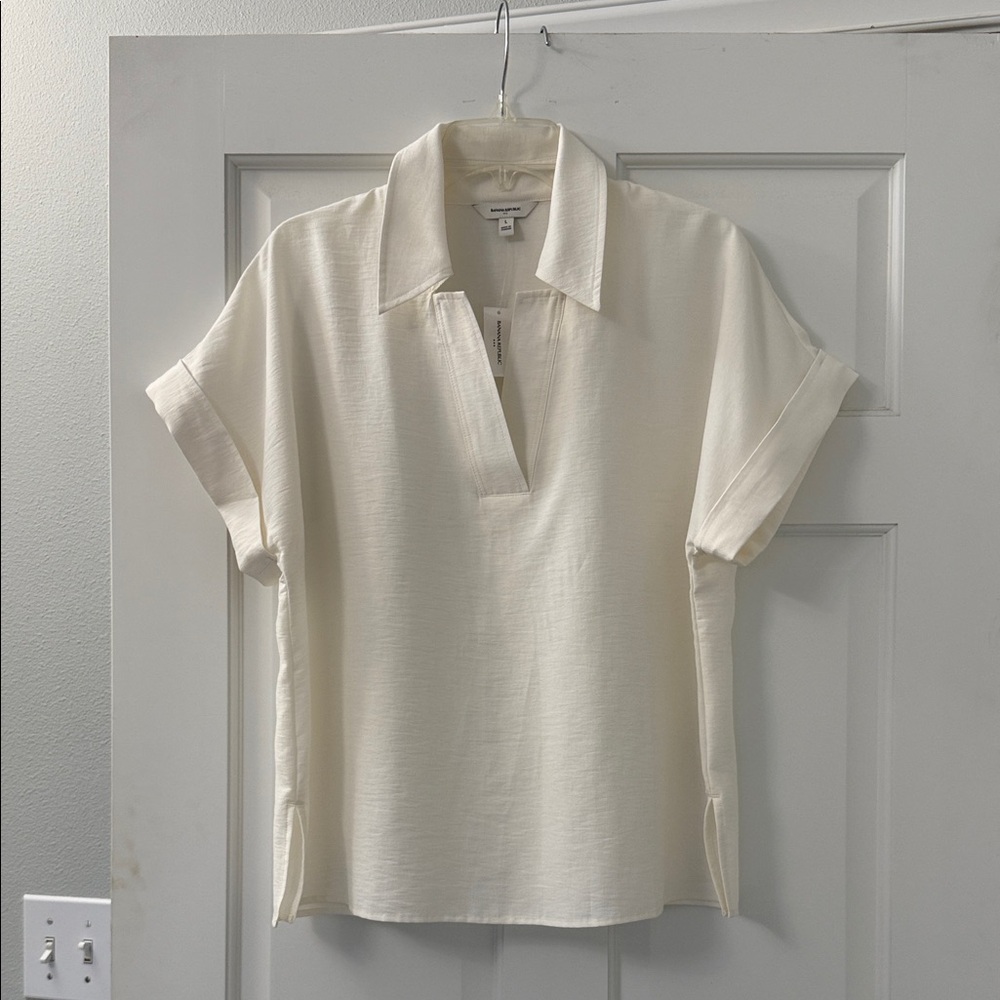 Banana Republic Ivory Short Sleeve Top
